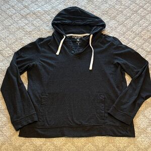 Real Clothing Lightweight Henley Hoodie Sweatshirt